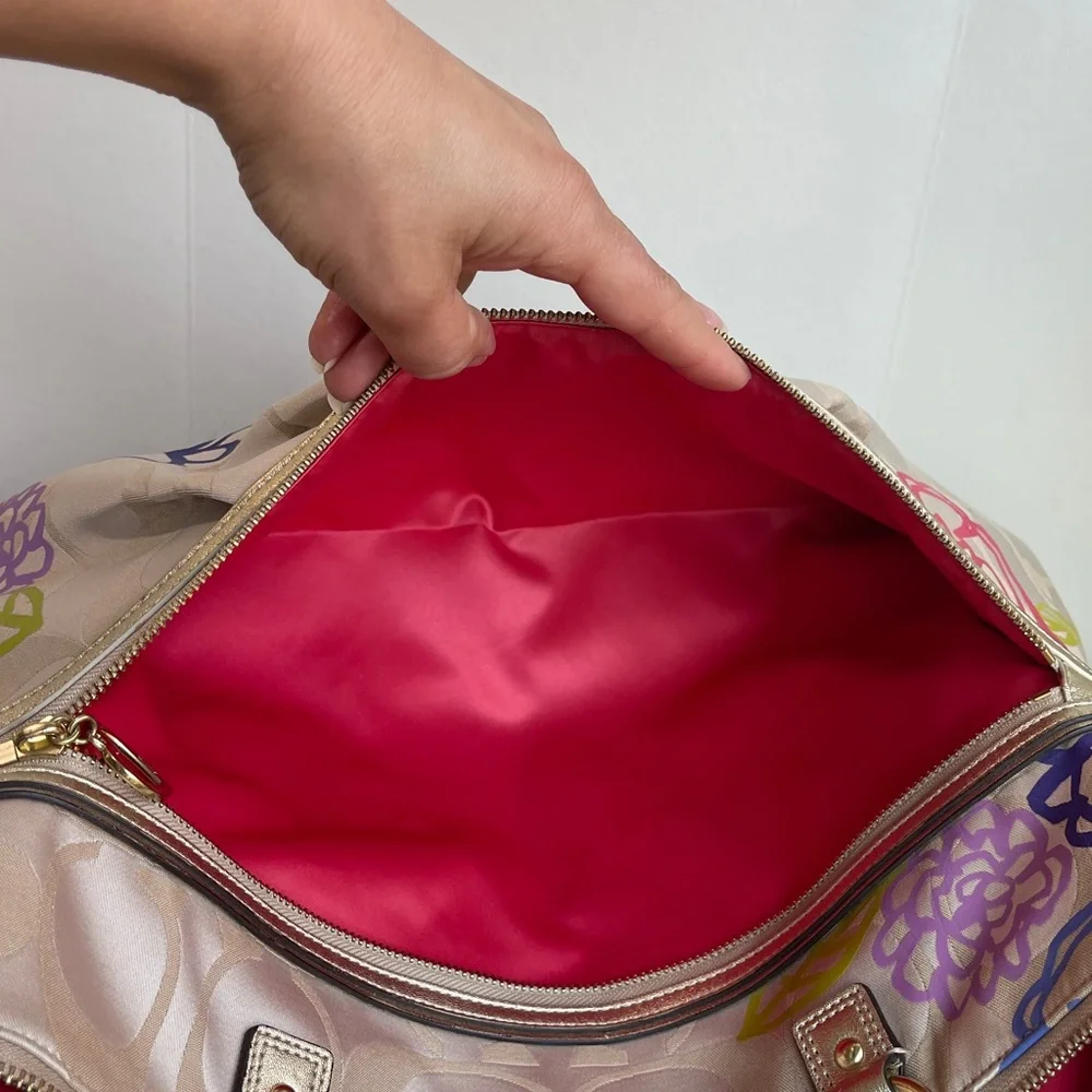 COACH Poppy Daisy Signature Applique Glam Tote